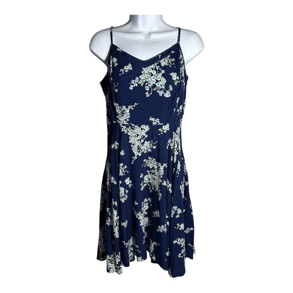 Old Navy blue floral fit & flare sundress women’s medium - Picture 2 of 9